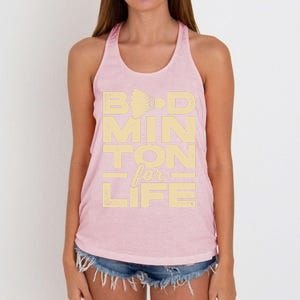 Badminton For Life Badminton Player Shuttlecock Cross Sport Great Gift Women's Knotted Racerback Tank