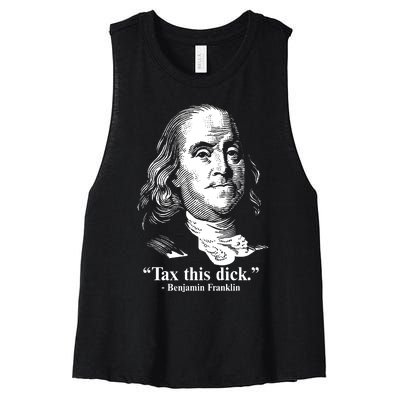 Benjamin Franklin Liberty Tax This Dick Republican Quotes Women's Racerback Cropped Tank