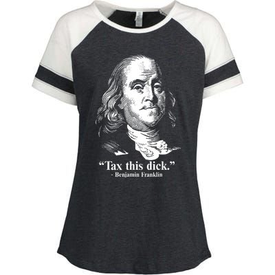 Benjamin Franklin Liberty Tax This Dick Republican Quotes Enza Ladies Jersey Colorblock Tee