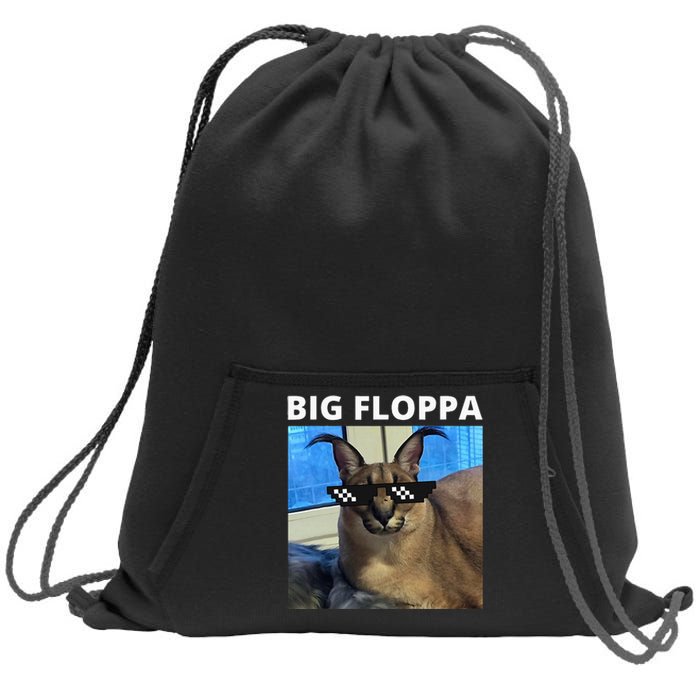 Big Floppa Meme Cat Sweatshirt Cinch Pack Bag