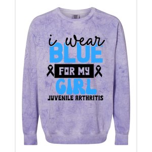 Blue For My Juvenile Arthritis Awareness Mom Dad Sister Gift Colorblast Crewneck Sweatshirt