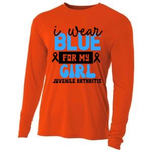 Blue For My Juvenile Arthritis Awareness Mom Dad Sister Gift Cooling Performance Long Sleeve Crew