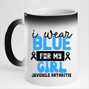 Blue For My Juvenile Arthritis Awareness Mom Dad Sister Gift 11oz Black Color Changing Mug