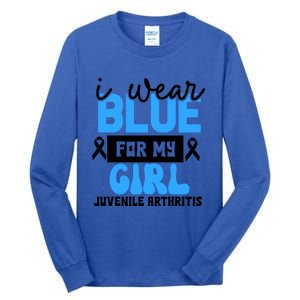 Blue For My Juvenile Arthritis Awareness Mom Dad Sister Gift Tall Long Sleeve T-Shirt