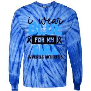 Blue For My Juvenile Arthritis Awareness Mom Dad Sister Gift Tie-Dye Long Sleeve Shirt