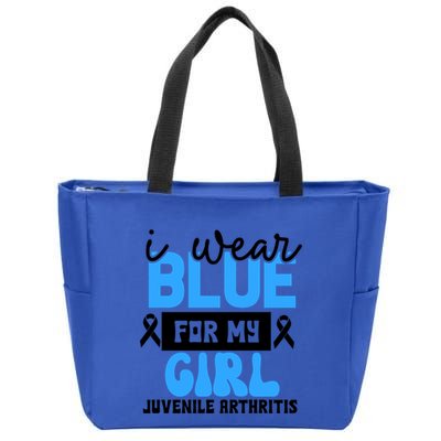 Blue For My Juvenile Arthritis Awareness Mom Dad Sister Gift Zip Tote Bag
