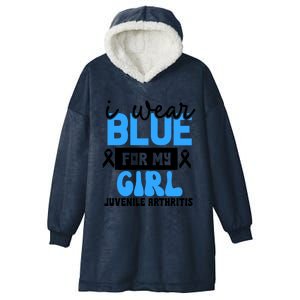 Blue For My Juvenile Arthritis Awareness Mom Dad Sister Gift Hooded Wearable Blanket