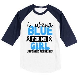 Blue For My Juvenile Arthritis Awareness Mom Dad Sister Gift Baseball Sleeve Shirt