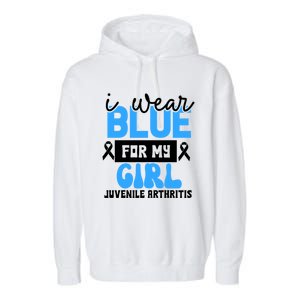 Blue For My Juvenile Arthritis Awareness Mom Dad Sister Gift Garment-Dyed Fleece Hoodie