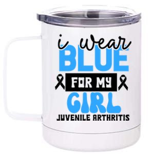 Blue For My Juvenile Arthritis Awareness Mom Dad Sister Gift 12 oz Stainless Steel Tumbler Cup