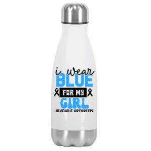 Blue For My Juvenile Arthritis Awareness Mom Dad Sister Gift Stainless Steel Insulated Water Bottle