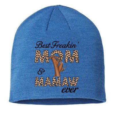Best Freakin' Mom And Mamaw Ever Leopard High Heels Meaningful Gift Sustainable Beanie