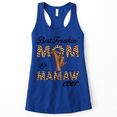 Best Freakin' Mom And Mamaw Ever Leopard High Heels Meaningful Gift Womens Tank Top