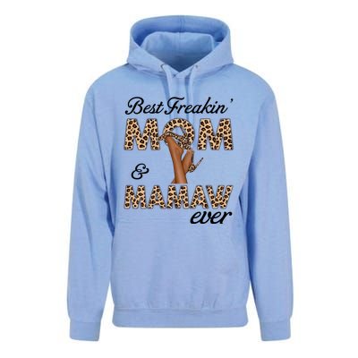 Best Freakin' Mom And Mamaw Ever Leopard High Heels Meaningful Gift Unisex Surf Hoodie