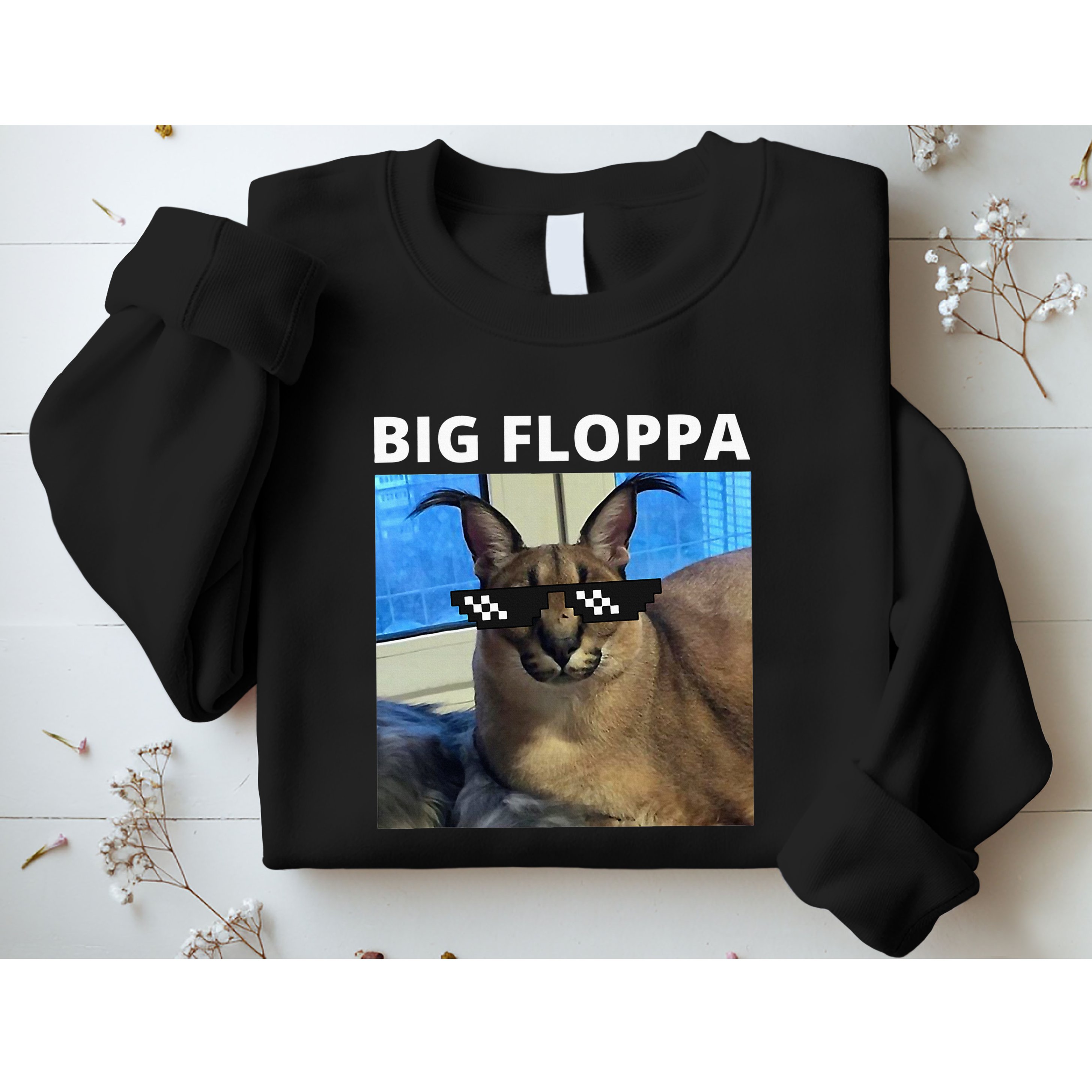 Big Floppa Meme Cat Sweatshirt