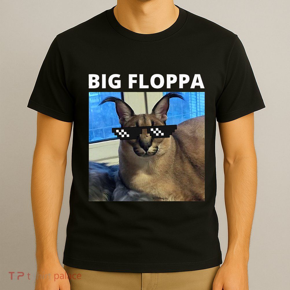 Big Floppa Meme Cat T-Shirt