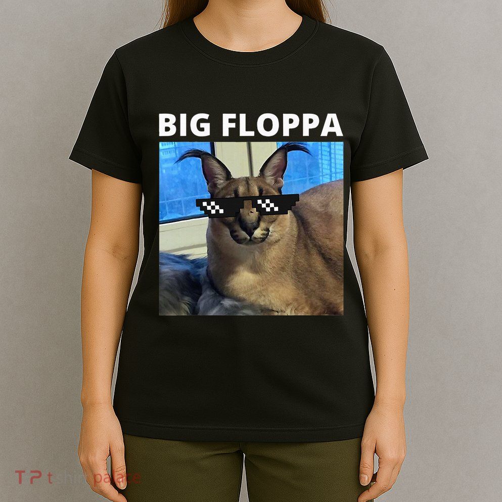 Big Floppa Meme Cat T-Shirt