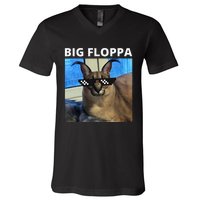 Big Floppa Meme Cat V-Neck T-Shirt