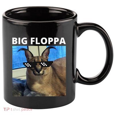 Big Floppa Meme Cat 11oz C Handle Ceramic Mug