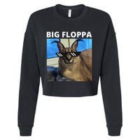 Big Floppa Meme Cat Cropped Pullover Crew
