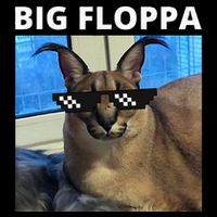 Big Floppa Meme Cat Cropped Pullover Crew