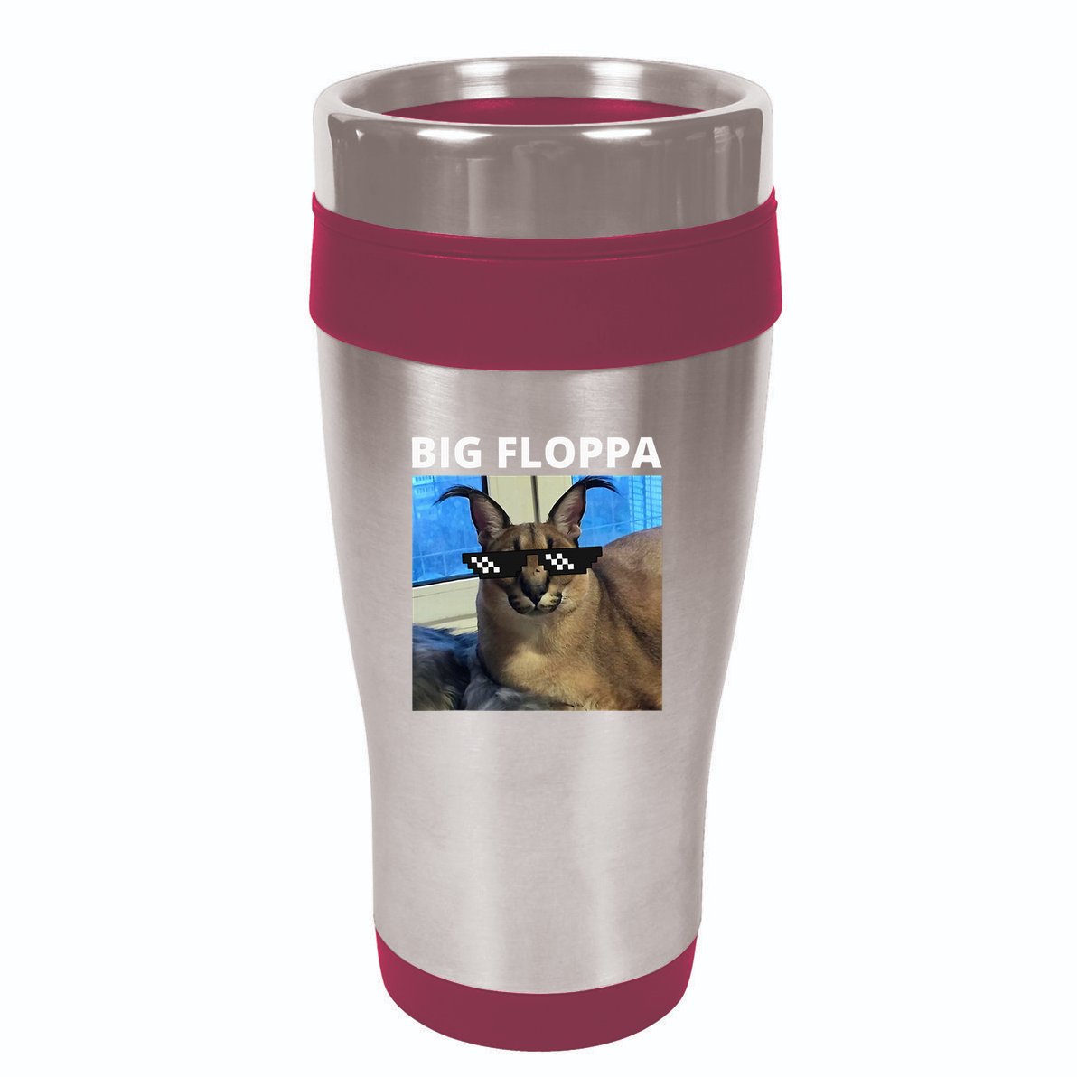 Big Floppa Meme Cat 16oz Travel Tumbler