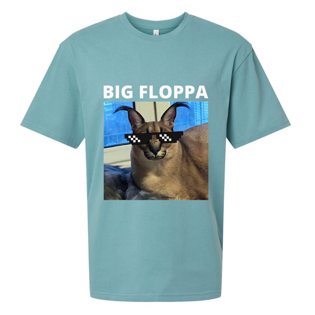 Big Floppa Meme Cat Sueded Cloud Jersey T-Shirt