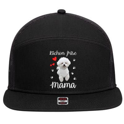 Bichon Frise Mom Cute Puppy Dog Lovers Gifts 7 Panel Mesh Trucker Snapback Hat