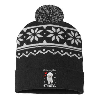 Bichon Frise Mom Cute Puppy Dog Lovers Gifts USA-Made Snowflake Beanie