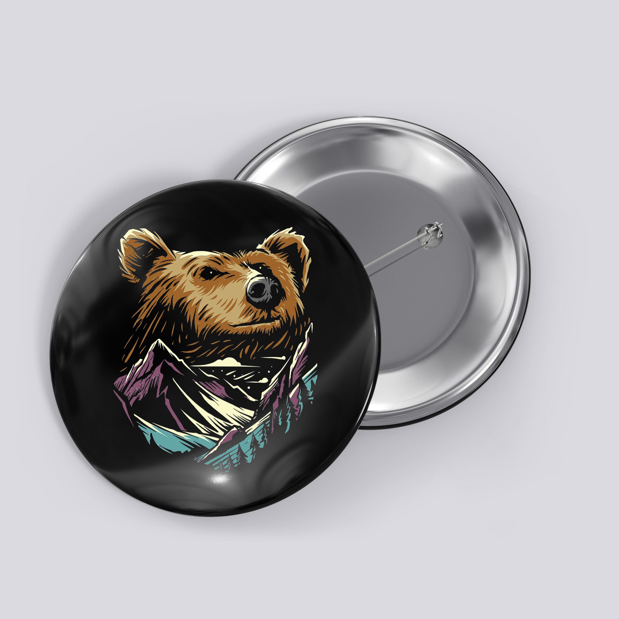 Bear Forest Mountain Button