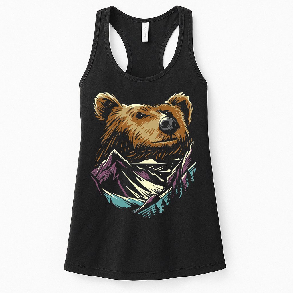 Bear Forest Mountain Womens Tank Top
