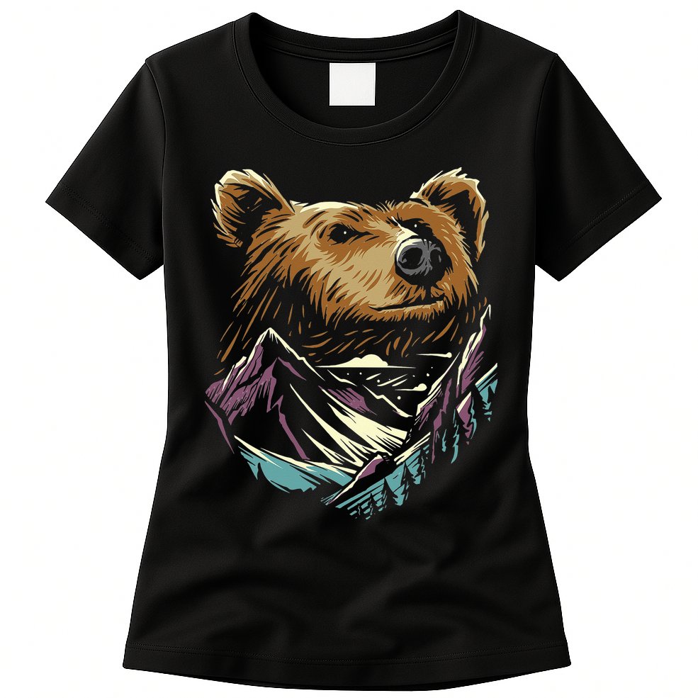 Bear Forest Mountain Womens T-Shirt