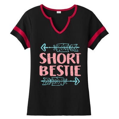 Best Friends Matching Tall Short Bestie Birthday BFF Besties Ladies Halftime Notch Neck Tee