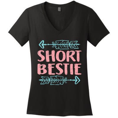 Best Friends Matching Tall Short Bestie Birthday BFF Besties Women's V-Neck T-Shirt