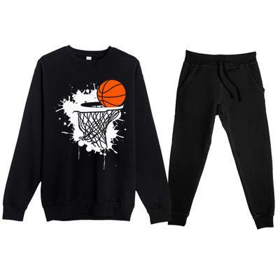 Basketball For Men Slam Dunk Teens Kids Player Premium Crewneck Sweatsuit Set