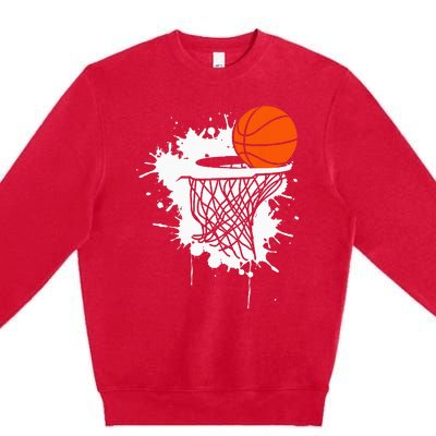 Basketball For Men Slam Dunk Teens Kids Player Premium Crewneck Sweatshirt