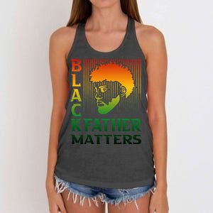 Black Fathers Matter Juneteenth Pride American African Dad Women's Knotted Racerback Tank