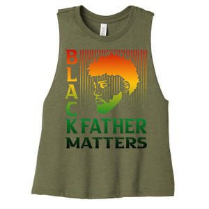 Black Fathers Matter Juneteenth Pride American African Dad Women's Racerback Cropped Tank