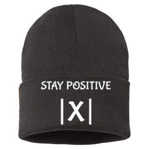 Best Funny Math Teacher Joke Women Fun Stay Positive Sustainable Knit Beanie