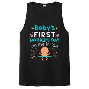 Baby's First Mother's Day On The Inside Boy Pregnant Mommy PosiCharge Competitor Tank