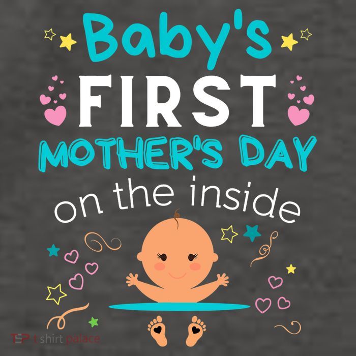 Baby's First Mother's Day On The Inside Boy Pregnant Mommy Vector Backpack