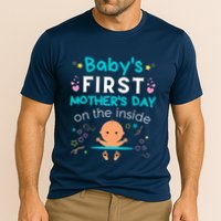 Baby's First Mother's Day On The Inside Boy Pregnant Mommy Cooling Performance Crew T-Shirt