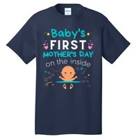 Baby's First Mother's Day On The Inside Boy Pregnant Mommy Tall T-Shirt