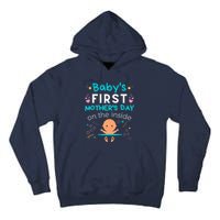 Baby's First Mother's Day On The Inside Boy Pregnant Mommy Tall Hoodie