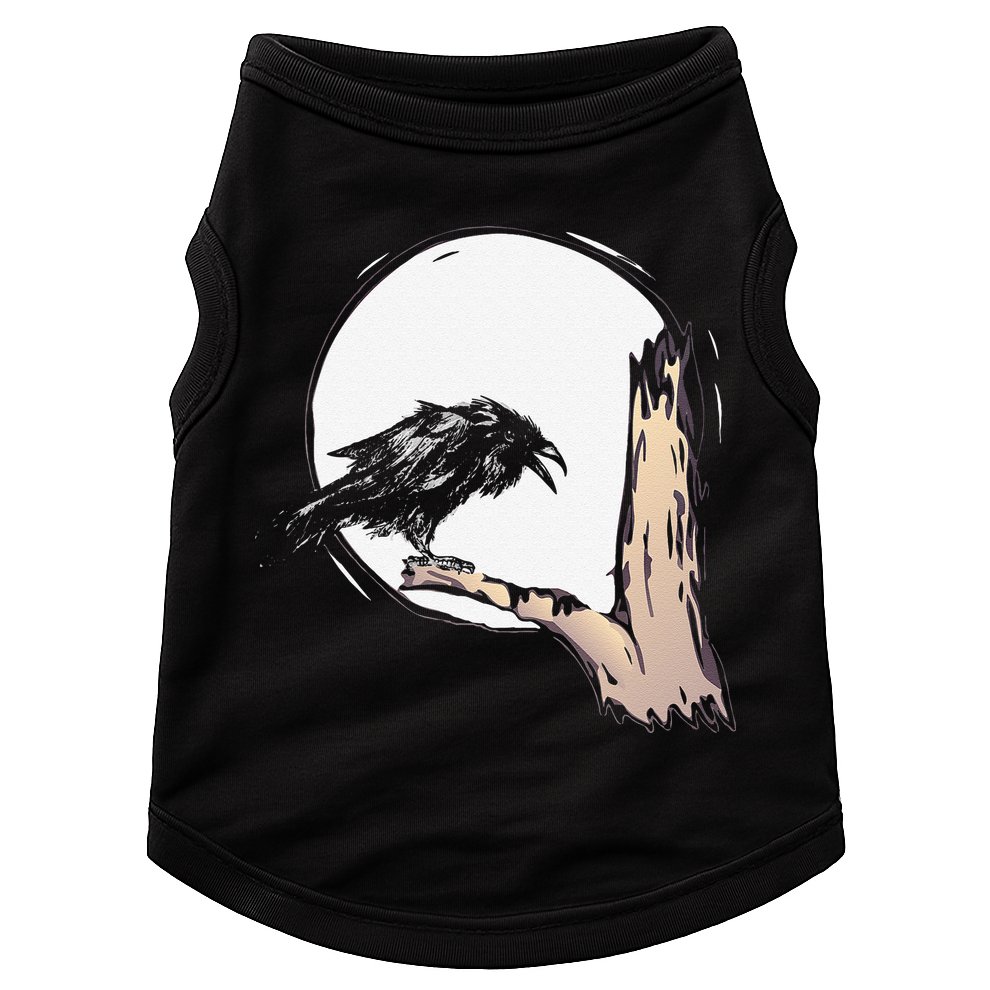 Bird Full Moon Crow Spooky Raven Gothic Halloween Doggie Tank