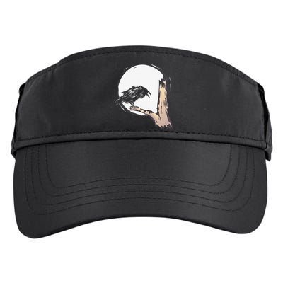 Bird Full Moon Crow Spooky Raven Gothic Halloween Adult Drive Performance Visor