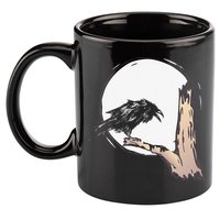Bird Full Moon Crow Spooky Raven Gothic Halloween 11oz C Handle Ceramic Mug