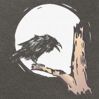 Bird Full Moon Crow Spooky Raven Gothic Halloween Cotton Canvas Backpack