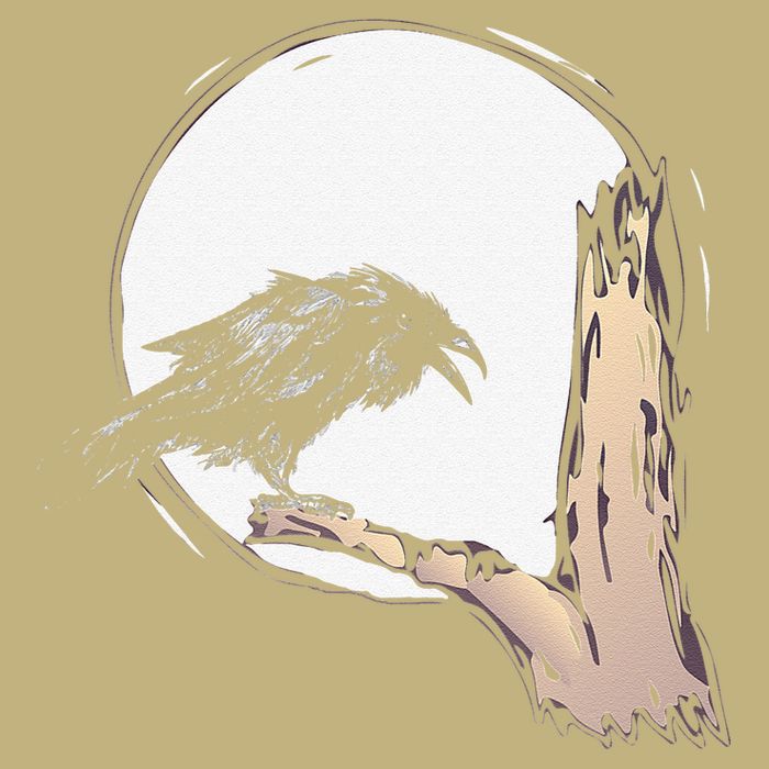 Bird Full Moon Crow Spooky Raven Gothic Halloween Cooling Performance Crew T-Shirt