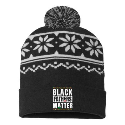 Black Fathers Matter Black History & African Roots Afro USA-Made Snowflake Beanie